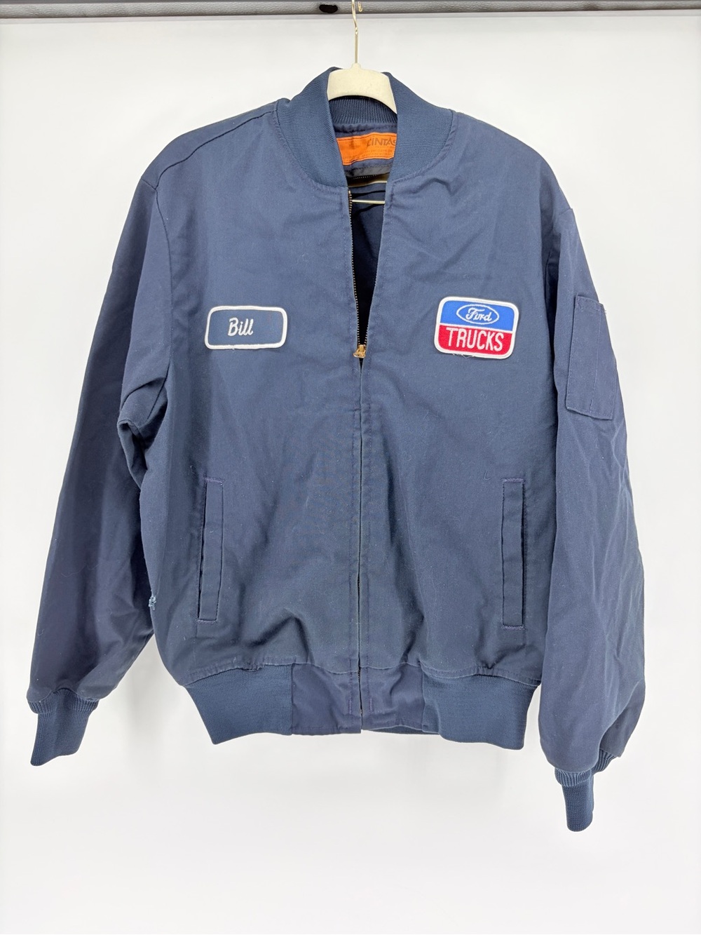 Vintage Ford Trucks Shop Worn Faded Mechanical Work Jacket Patches “Bill” Cintas